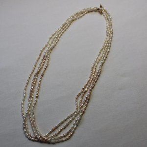 Four Stands of Vintage Pearl Necklace - 24”, Gold Hook Clasp, Great Condition